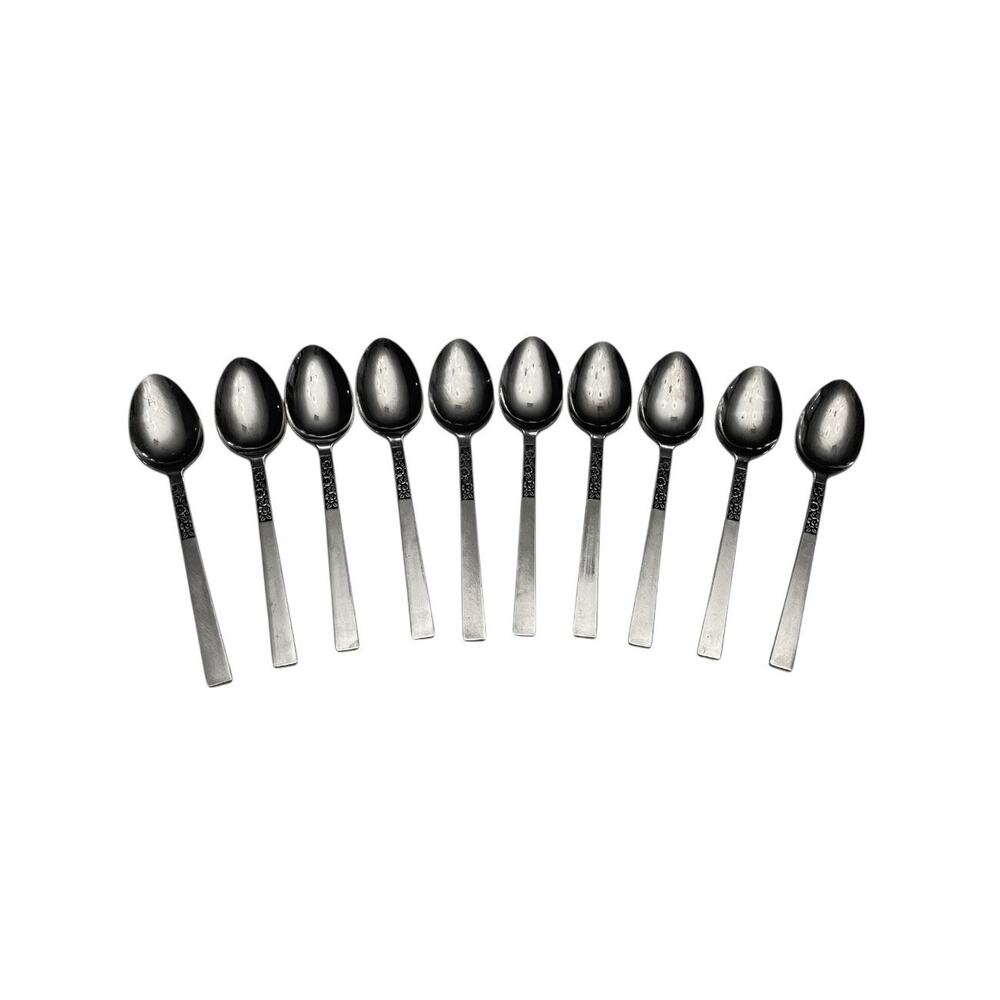 Vintage STANLEY ROBERTS Set Of 10 STAINLESS STEEL Spoon Set